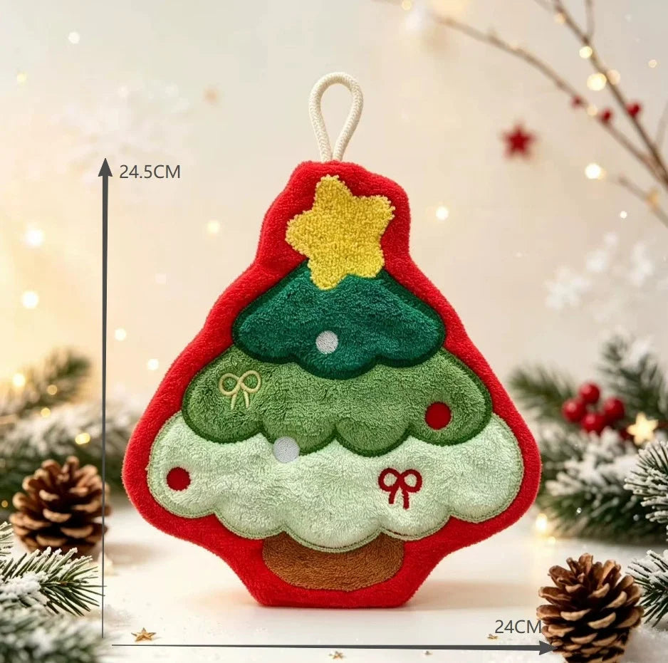 Christmas Hanging Hand Towels for Bathroom Christmas Tree Kitchen Towels with Loop