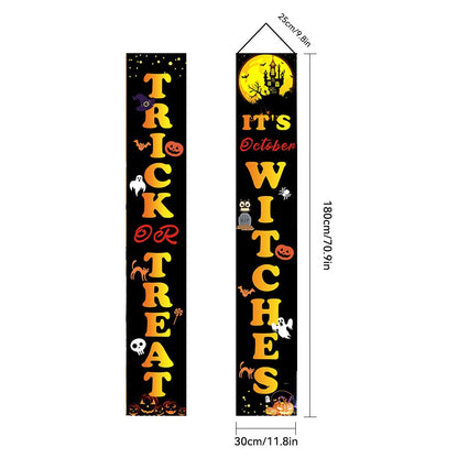 Halloween Carnival Party Decoration  Backdrops Pumpkin Skeleton Pattern Door Curtain