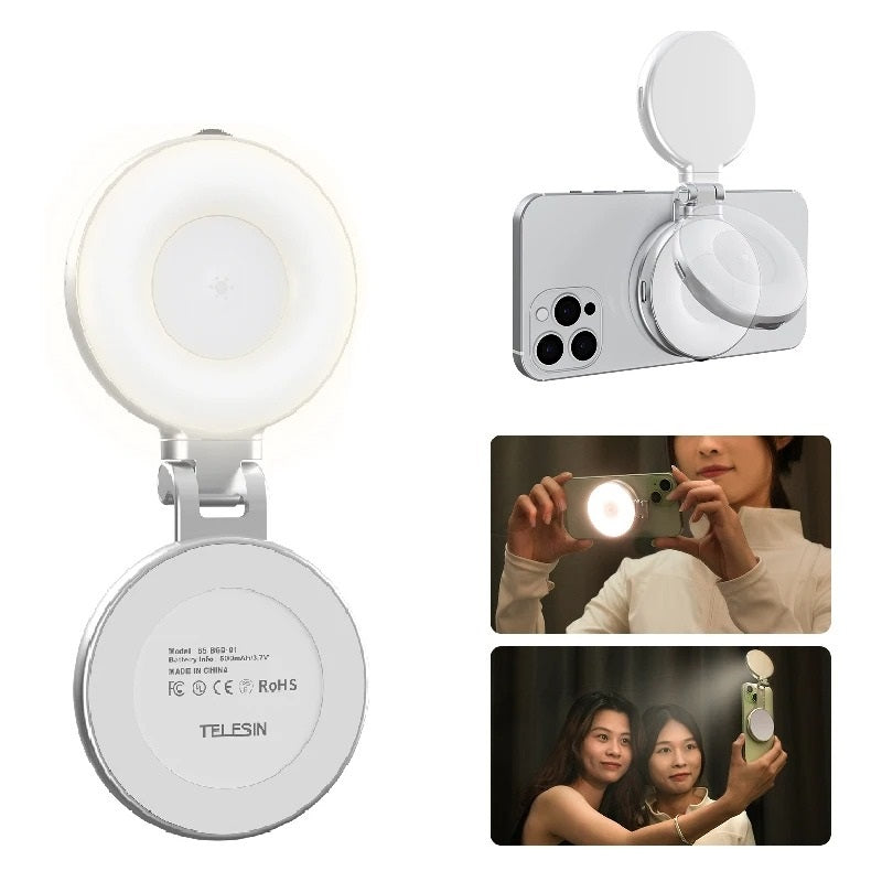 Smartphone Magnetic Fill Light Mini Selfie Light 3 Modes Adjustable Brightness
