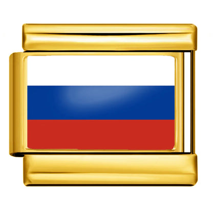 9mm Gold Color World National Flag DIY Jewelry