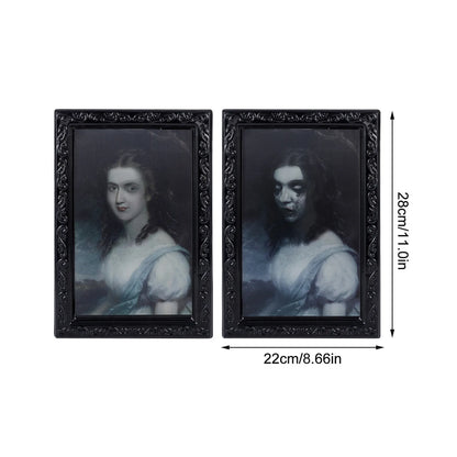 Halloween Decoration 3d Change Face Expression Moving Ghost Portrait Photo Frame