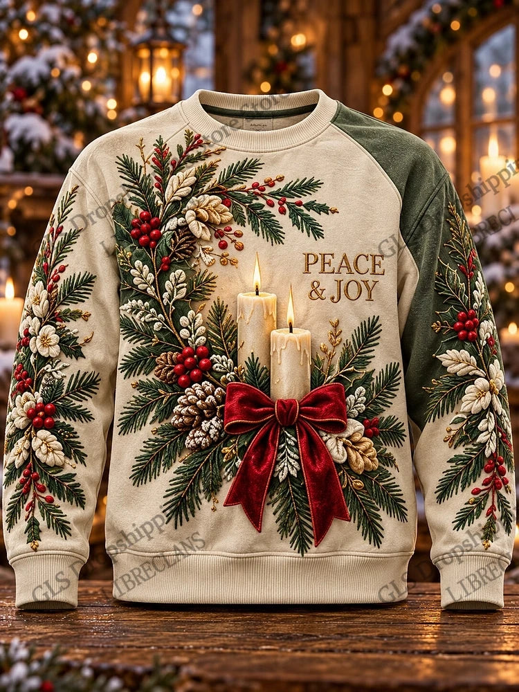 Cartoon Christmas Reindeer Gift 3d Print Crewneck T-shirt Men Women Fashion Funny Long Sleeve Top
