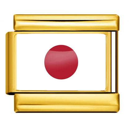 9mm Gold Color World National Flag DIY Jewelry