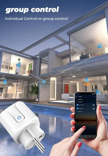 Smart Socket With Power Monitoring Timing Function Voice Control
