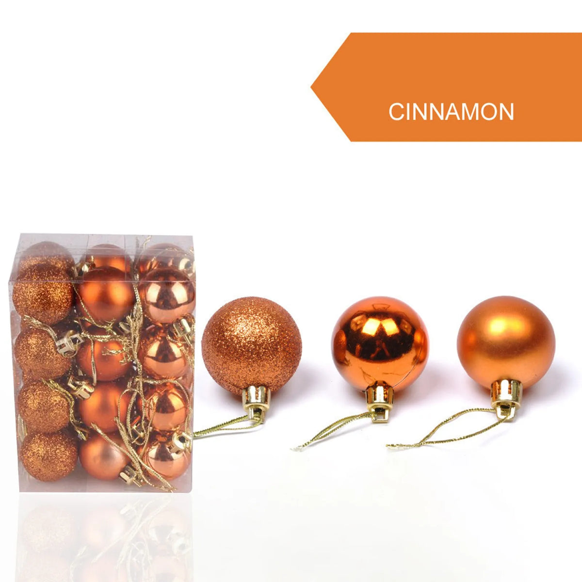 24pcs 3cm Glitter Christmas Ball Ornament Hanging Bauble Ball