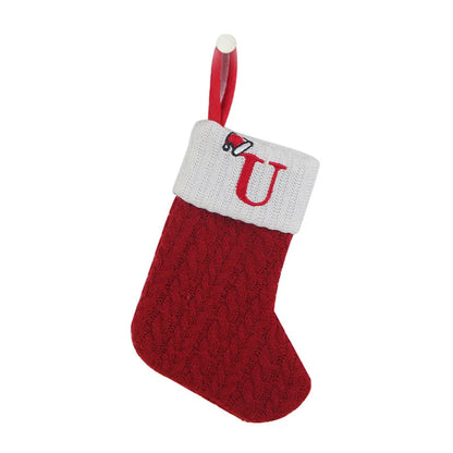 Christmas Socks Knitting Snowflake Letter Stocking Christmas Decoration