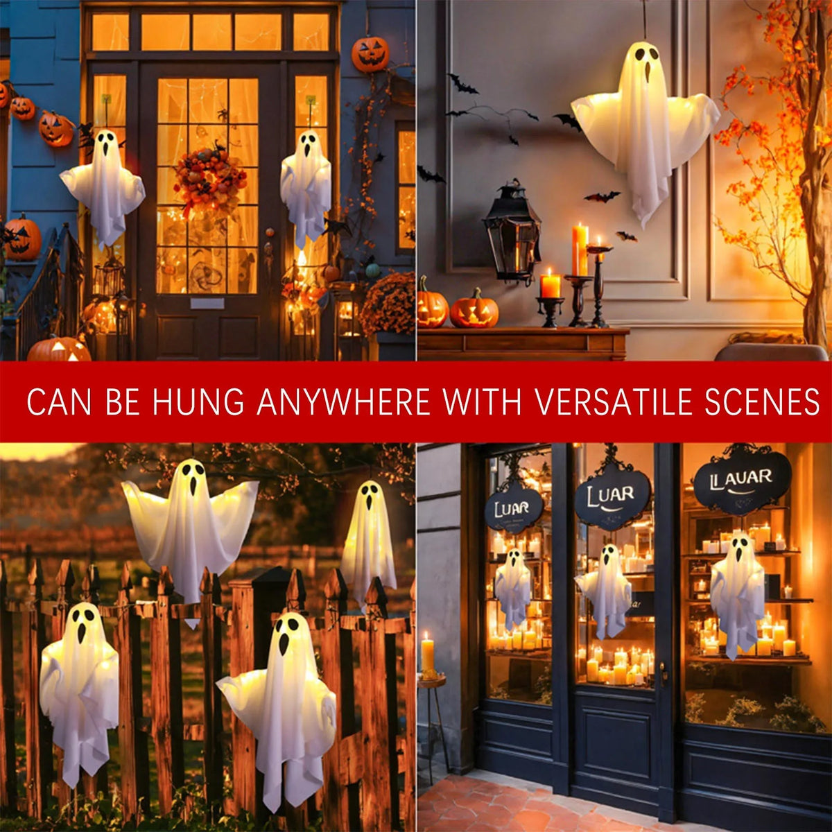 Halloween Ghost Hanging Decorations Halloween Hanging Light Up White Flying Ghosts