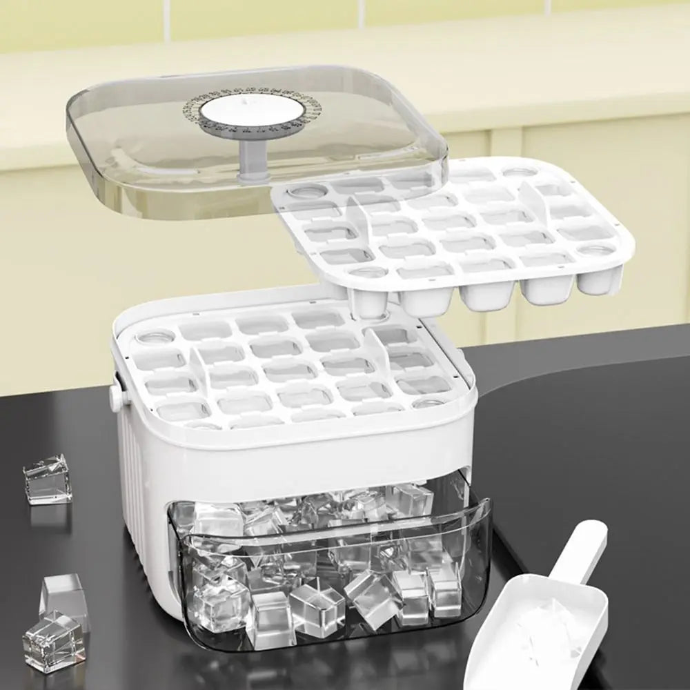 50-Cube Ice Maker with Easy Press Cap Double Layer Ice Cube Maker