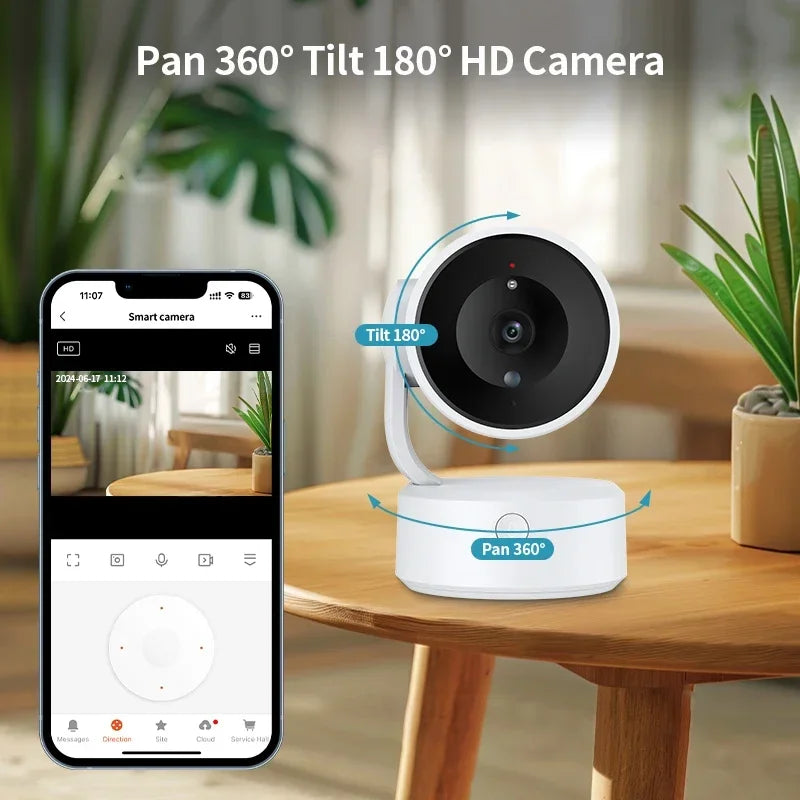 Indoor 5MP Baby Monitor Two Way Talk 4X Zoom PTZ 360°  Surveillance Cameras