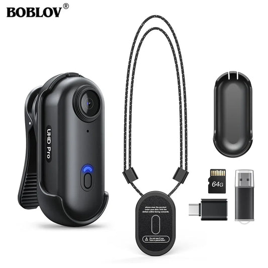 Mini Body Camera Wearable Camera 360°Rotatable Clip & Magnetic Clip