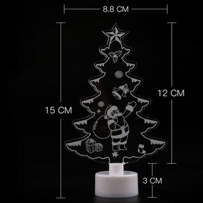 LED Mini Night Lights Colorful Flashing Lights Snowman Lamp Christmas Ornament