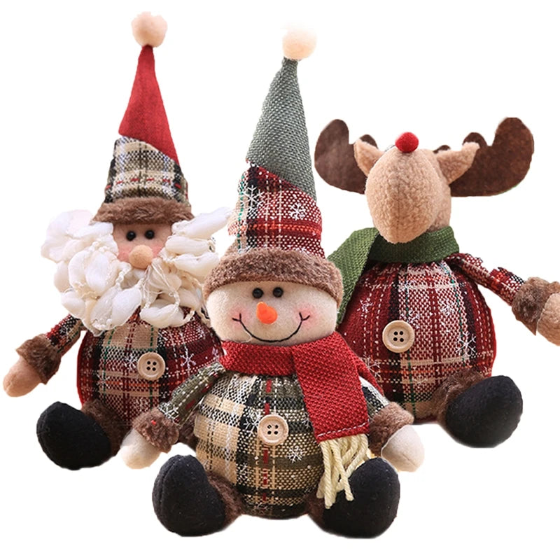 Snowman Doll Merry Chirstmas Decor for Home Table 2023 Elk Doll Christmas Ornaments Santa Claus