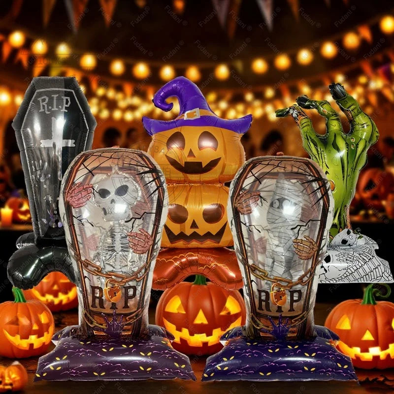 Halloween Balloon Giant Ghost Pumpkin Skull Castle Aluminum Film Standing Balloon