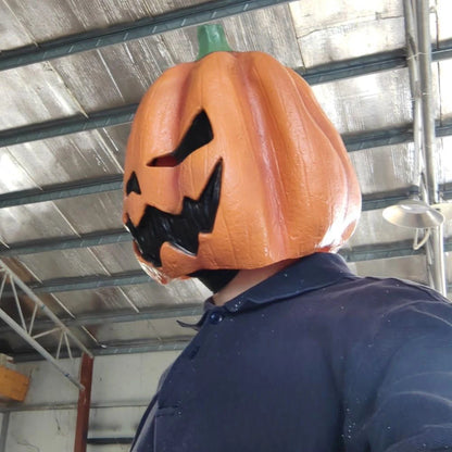 Halloween Evil Pumpkin Head Latex Mask Full Head Costume Mask