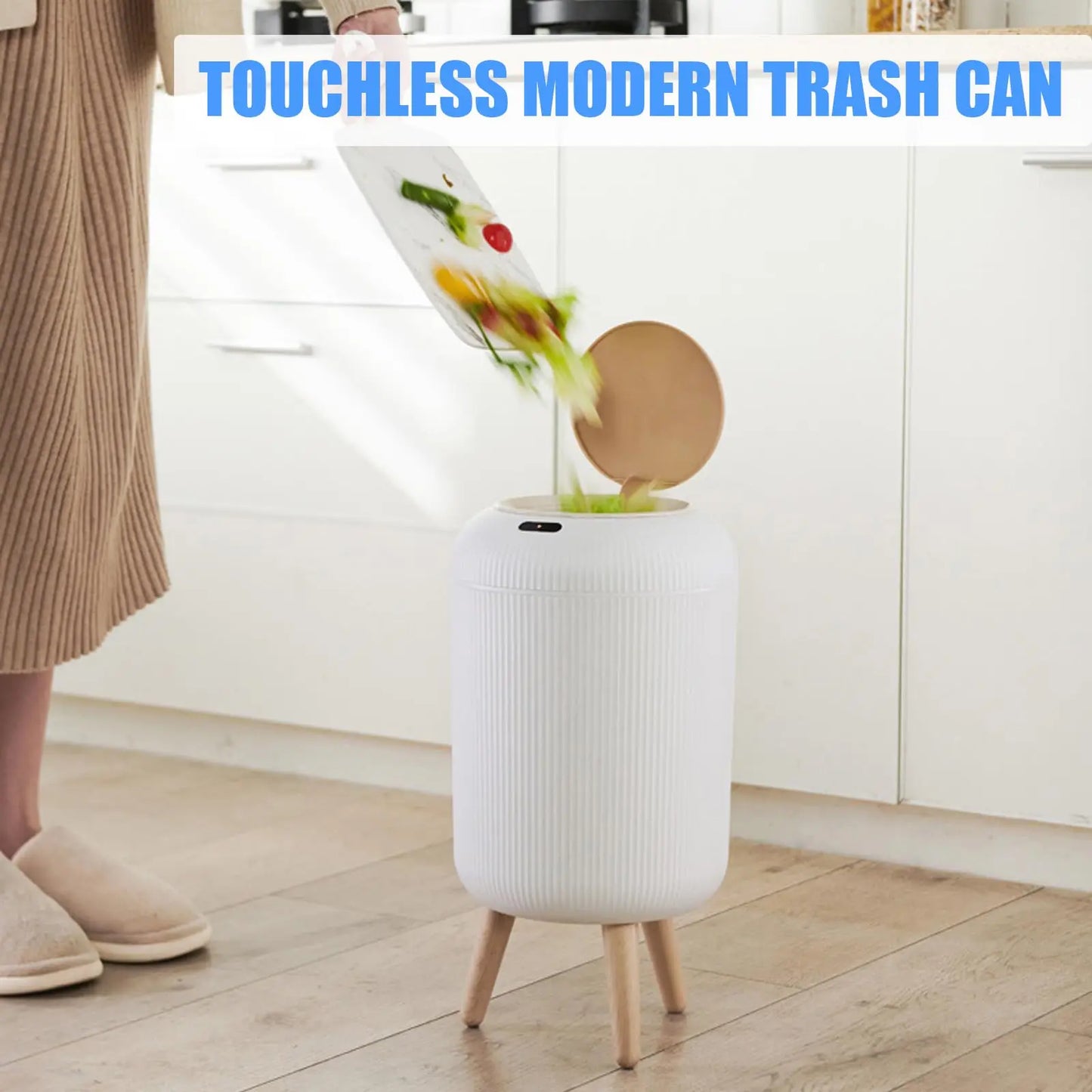Automatic Trash Can with Lid,  Small Plastic Smart Trash Can,