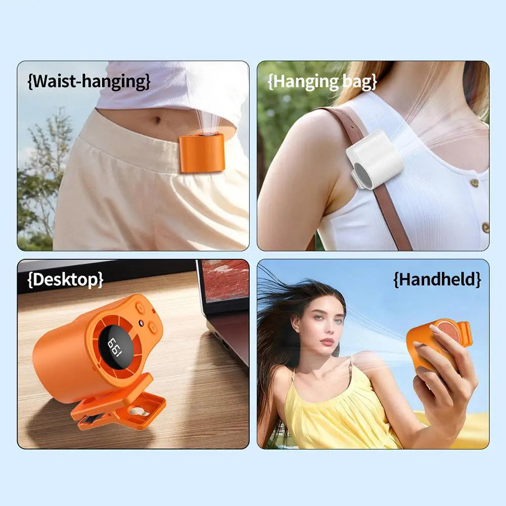 Rechargeable Clip on Portable Desk Fans with LED Display 360 Rotation