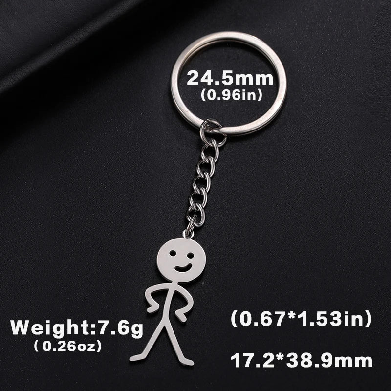 Cute Trendy Keyring for School Bag, Car Keys, Couple Gift