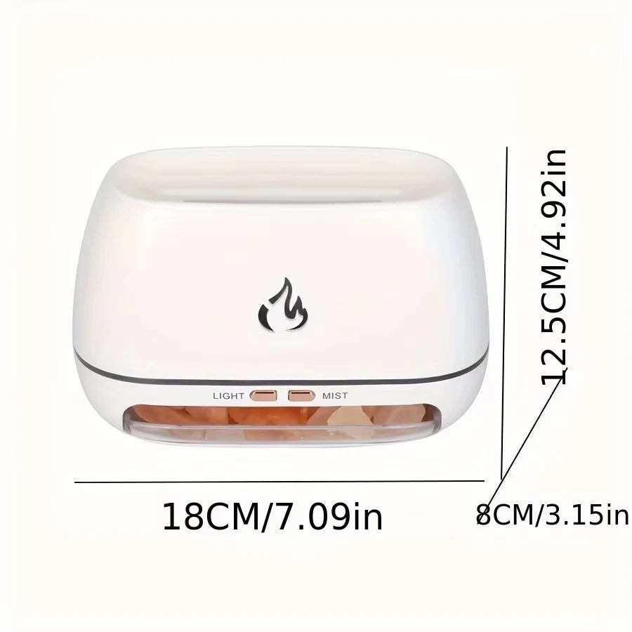 3D Flame Fire Aroma Air Humidifier with Himalayan Crystal Salt
