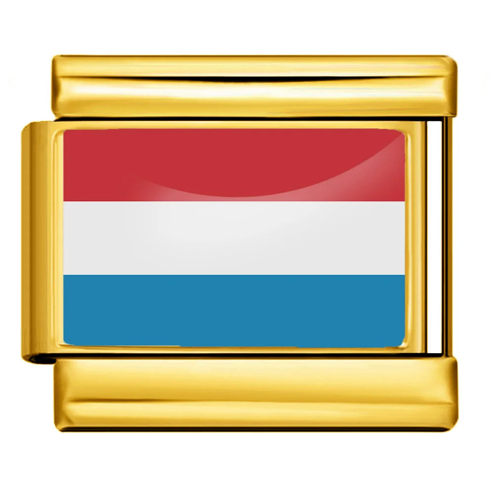 9mm Gold Color World National Flag DIY Jewelry