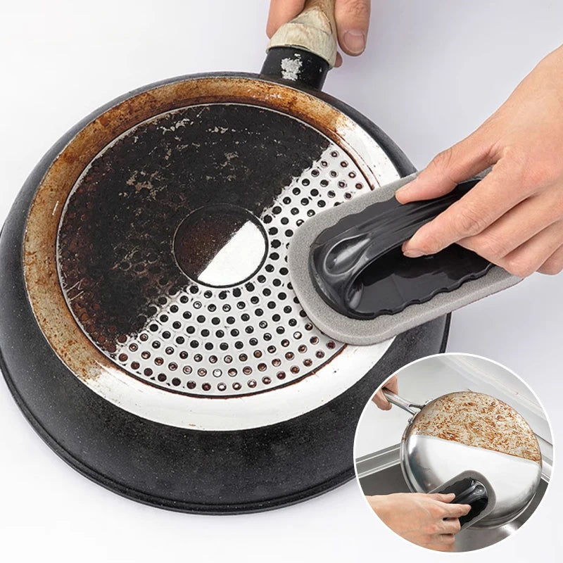 Magic Emery Sponge Brush Wipe Eraser Cleaner Kitchen Bath Rust Strong Decontamination Cleaning Tools