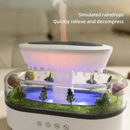 Aroma Humidifier Raindrop Air Humidifier Colorful Light White Noise Essemtial Oil Diffuser