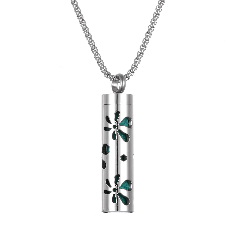 Stainless Steel Open Locket Aroma Scent Perfume Necklace
