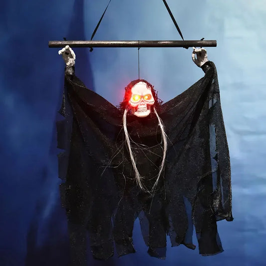 Halloween Skull Small Hanging Ghost Pendant Electric Light Up Trick Prop