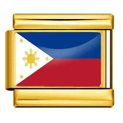9mm Gold Color World National Flag DIY Jewelry