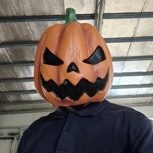 Halloween Evil Pumpkin Head Latex Mask Full Head Costume Mask