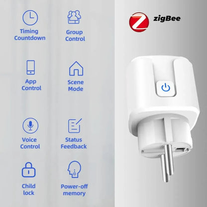 Smart Socket With Power Monitoring Timing Function Voice Control
