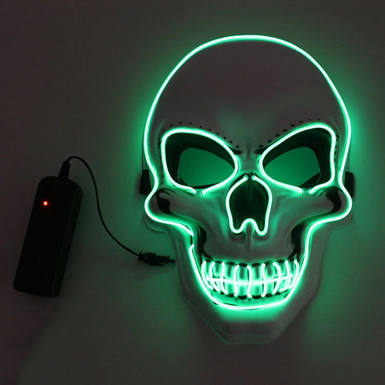 Halloween Horror Skull Mask LED Cold Light Mask LED Halloween Mask Cosplay Mask