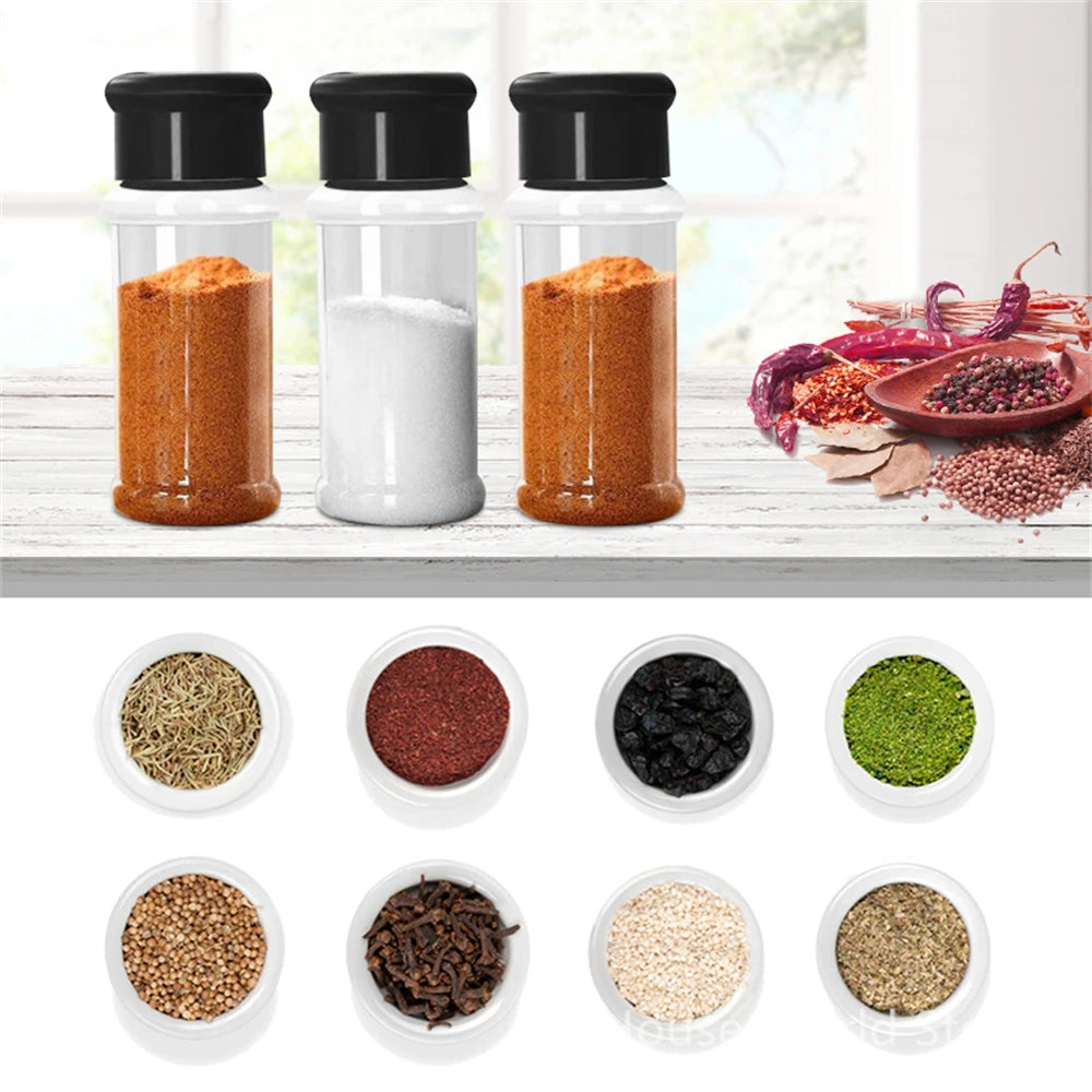 Spices Salt and Pepper Shaker Seasoning Jar spice organizer Plastic Barbecue Condiment Kitchen Gadget Tool