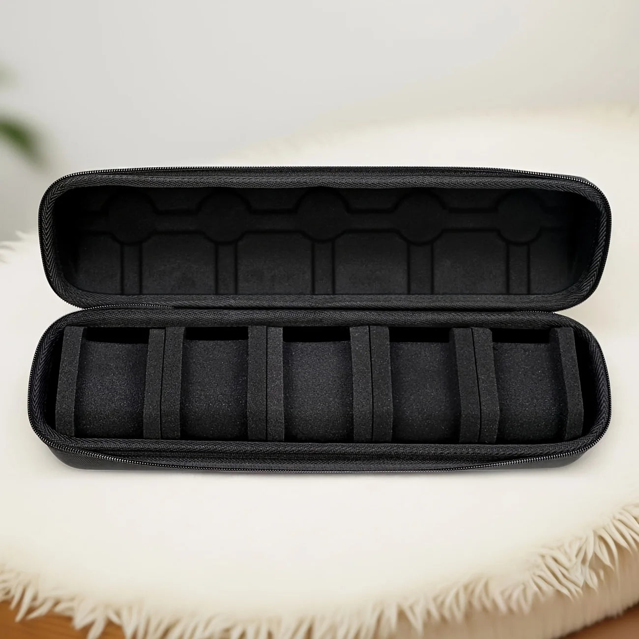 5-Slot Watch Case | Hard Shell Travel Organizer with Pillow Insert