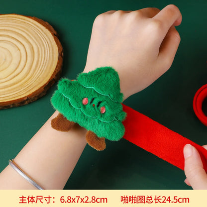 Christmas Decorations Plush Santa Claus Papa Ring Cartoon Cute Bracelet Toys