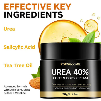 Intensive Repair Moisturizer for Dry Cracked Feet, Heels, Knees & Hands, Dead Skin Remover