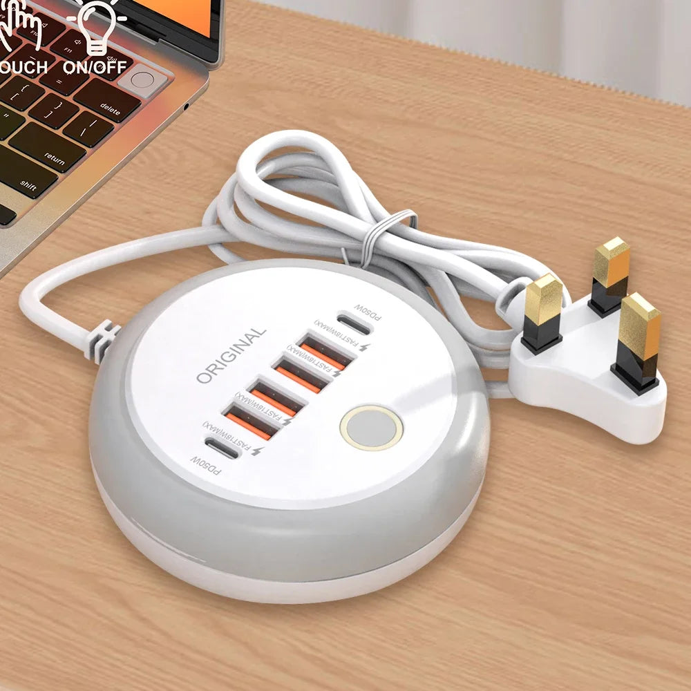 50W Power Strip Multi Port USB C Socket Type C Fast Charging Wall Charger