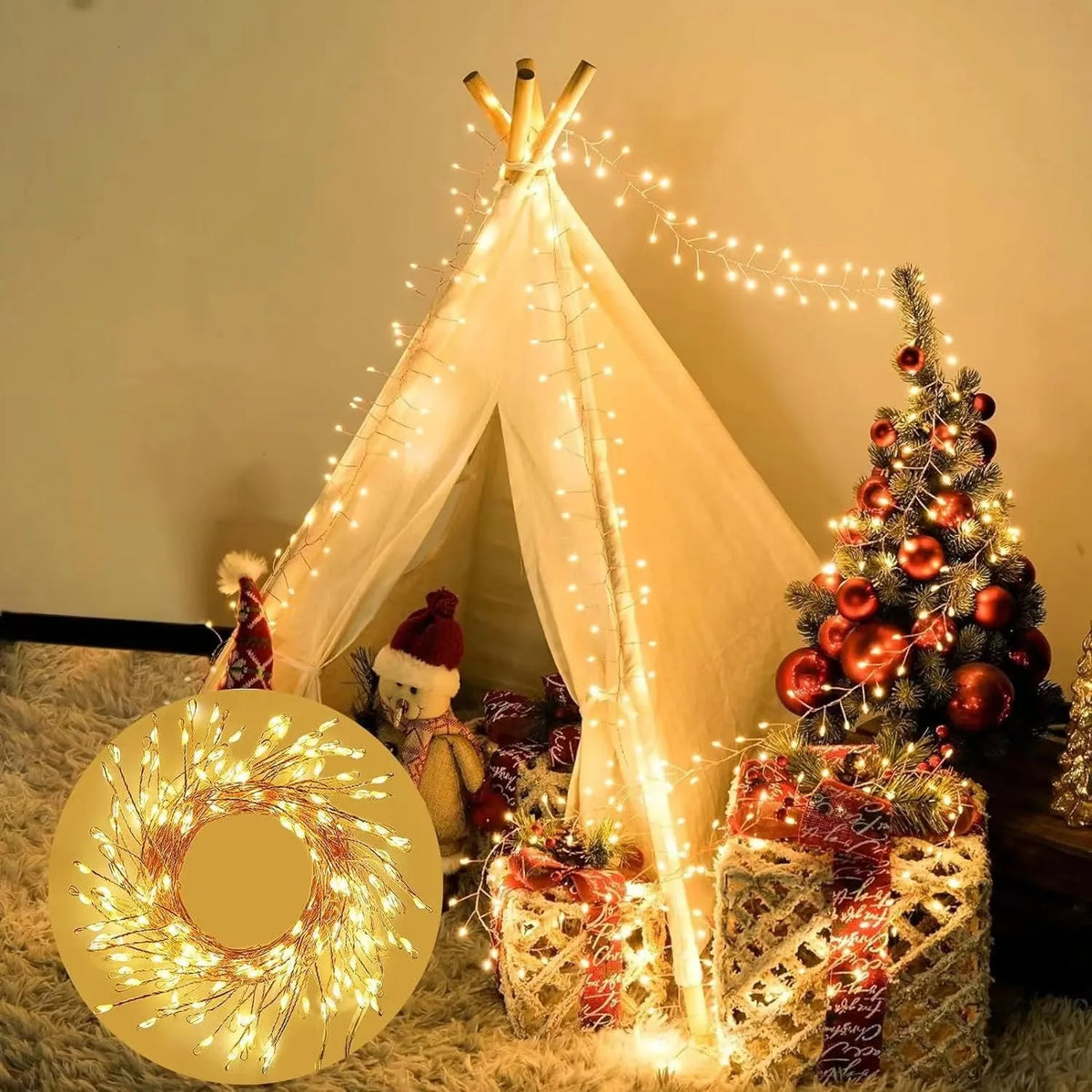 9M USB Power LED Firecracker String Lights Remote Control Garland Fairy Lights Christmas Decoration