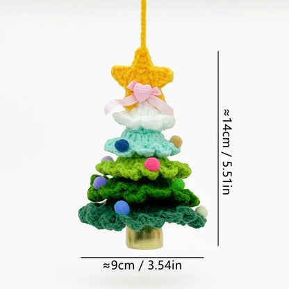 Knitted Christmas Tree with Jingle Bell Plush Christmas Hanging Pendant