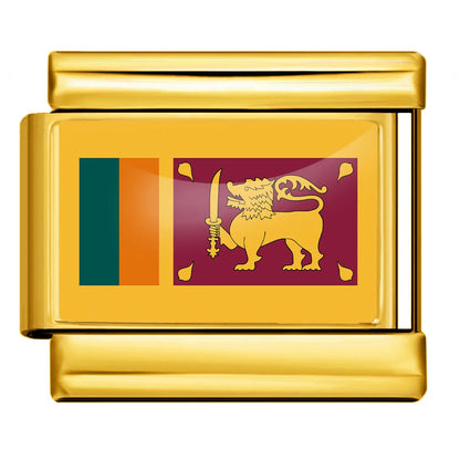 9mm Gold Color World National Flag DIY Jewelry