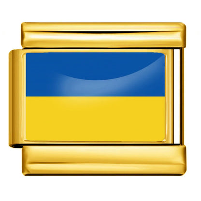 9mm Gold Color World National Flag DIY Jewelry