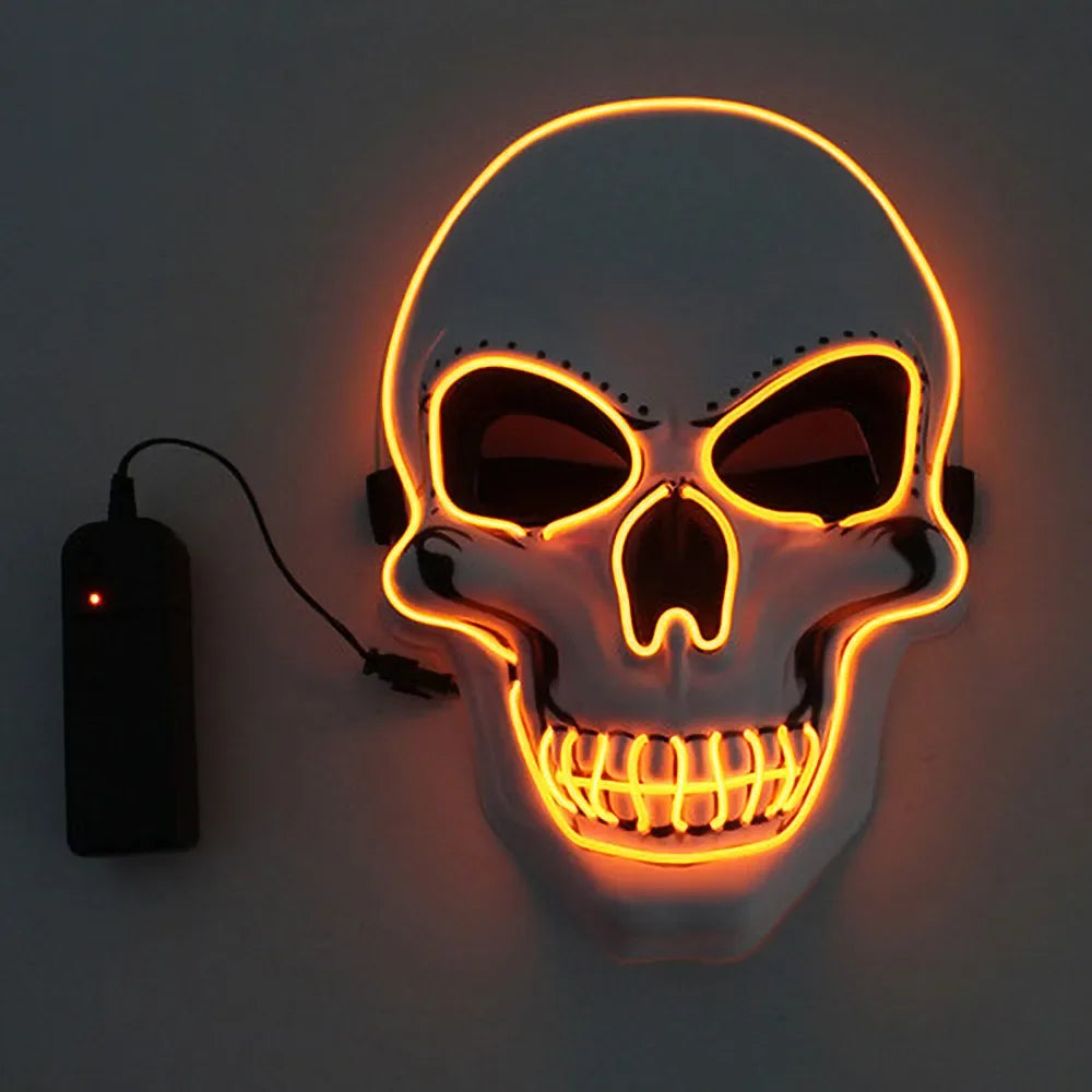 Halloween Horror Skull Mask LED Cold Light Mask LED Halloween Mask Cosplay Mask