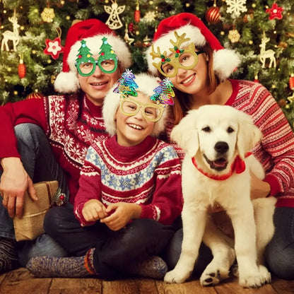 Christmas Glasses Holiday Party Frames Christmas Decoration Accessories Costume