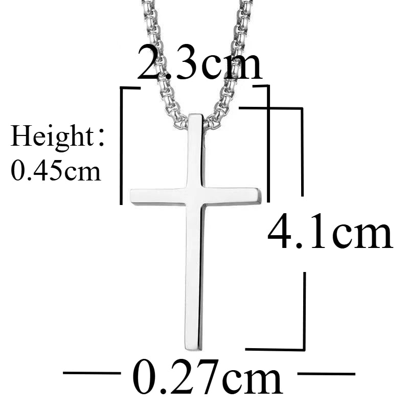 Silver Plain Cross Pendant Collar Hiphop Punk Jewelry Gift