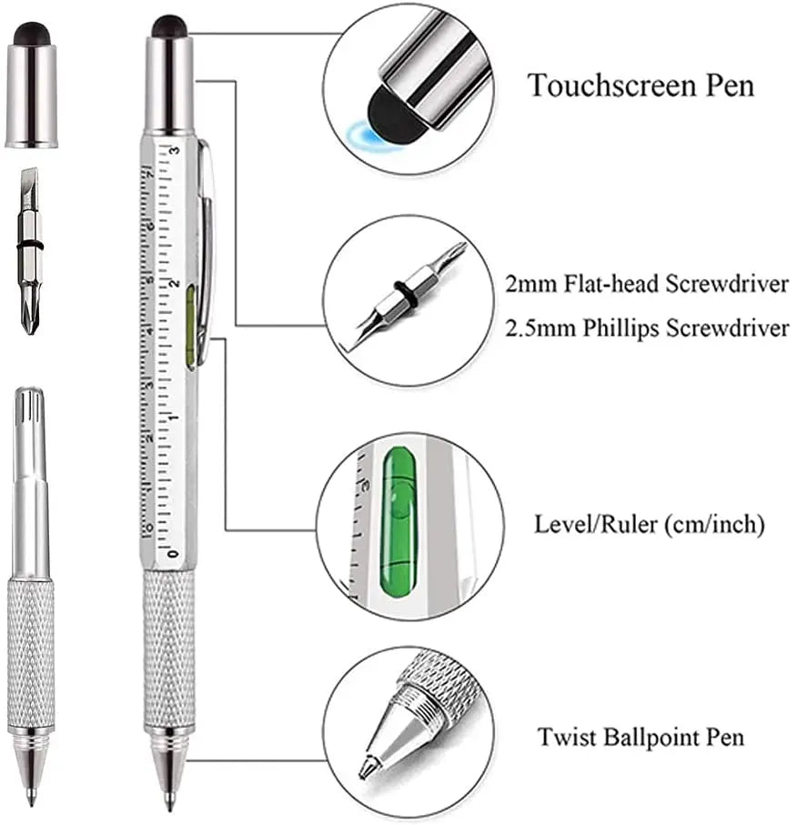 7 in 1 Multifunctional Pen Touch Screen Stylus Capacitive Pen with Screwdriver