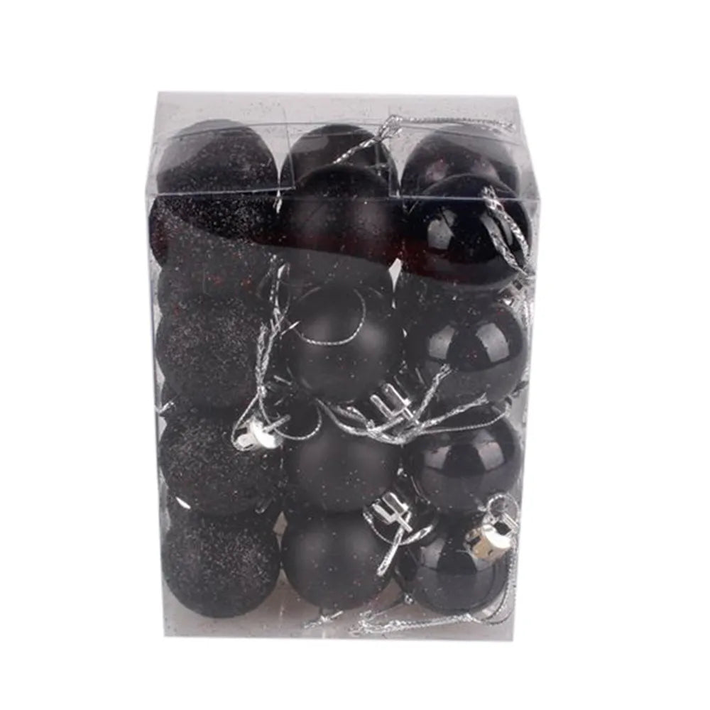 24pcs 3cm Glitter Christmas Ball Ornament Hanging Bauble Ball