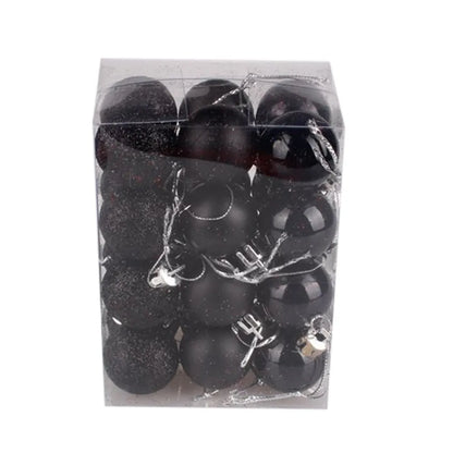 24pcs 3cm Glitter Christmas Ball Ornament Hanging Bauble Ball