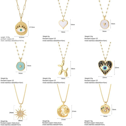 Pendant Woman's Collars Long Stainless Steel Chains Necklace