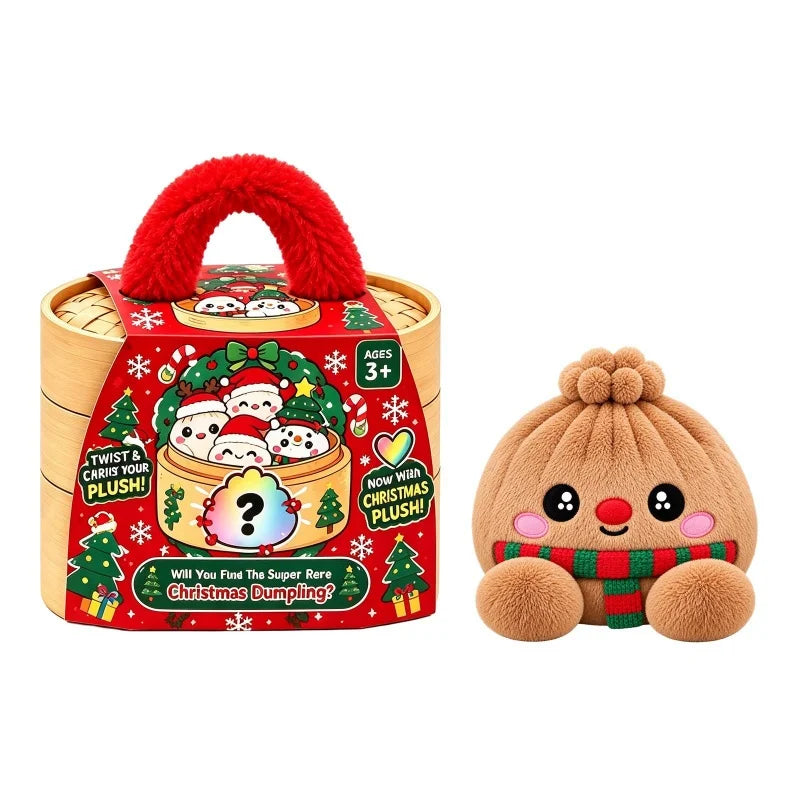 10cm Plush Steamed Stuffed Bun Pillow With Steamer Decompression Cute Expression Dumpling Ornaments