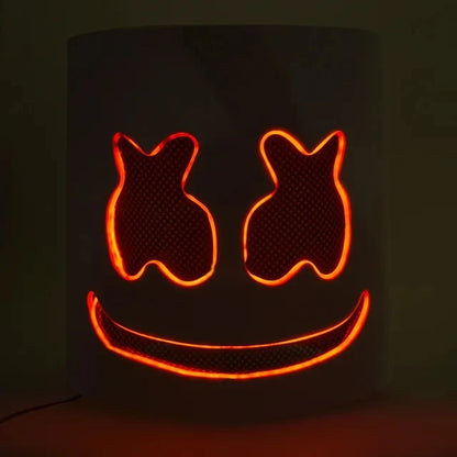 Halloween Light Up Mask Full Face LED Neon Marshmallow Mask
