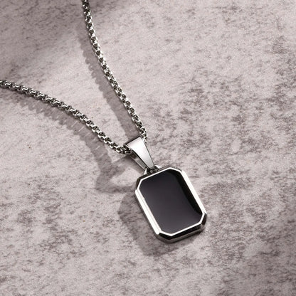 Black Silver Stainless Steel Military Dogtags with Box Chain Gift